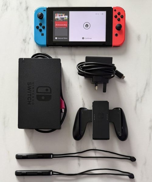 Nintendo Switch Console 32GB Neon Blue/Red Joy-Cons & Accessories Bundle