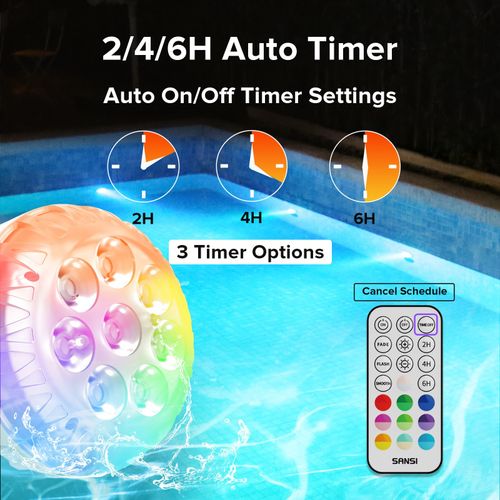 4PCS SANSI LED RGBW Pool Lights With Remote for Above Ground Swimming Pool IP68 — image 8