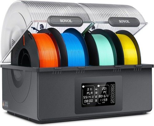 Sovol SH03 4 Spools Filament Dryer Box Dual 200W Heating Chambers 85°C Max Temp
