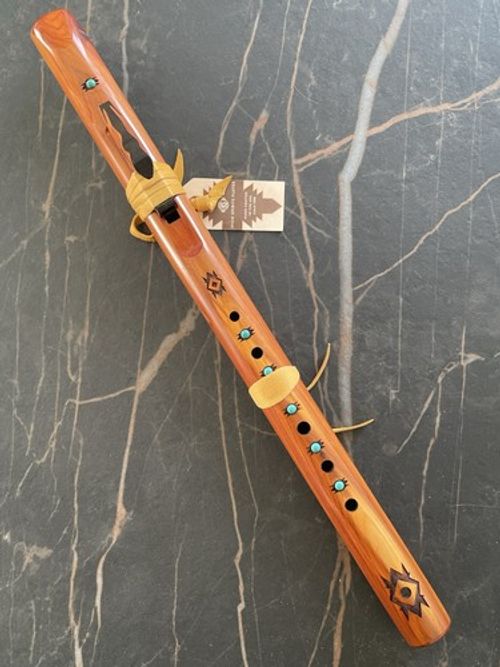 Rare High Spirits Sparrow Hawk Native American Flute Key A - Turquoise Stone