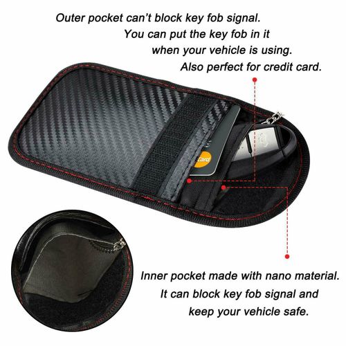 2 Pack Car Key Signal Blocker Case Faraday Cage Pouch Keyless RFID Blocking Bag — image 9