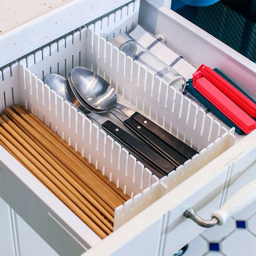 24PCS DIY Drawer Divider Household Storage Organizer Adjustable Draw Separators — image 10