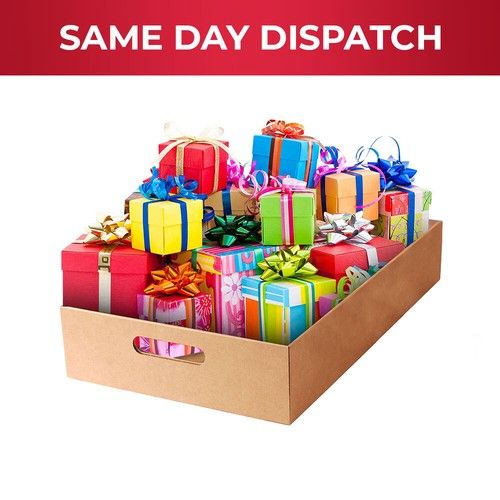 Cardboard Christmas Gift Hamper Patch Handle Empty Trays for Treat Drinks Gifts