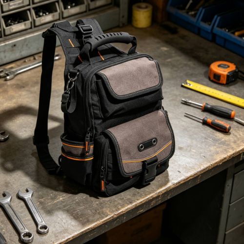 Multi-Pocket Tool Bag Padded Tool Bag with Shoulder Strap for Electricians — image 4
