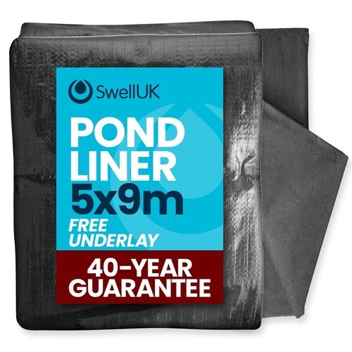Swell Pond Liner DEAL 40yr  with FREE Underlay  & FREE Delivery! Garden Fish