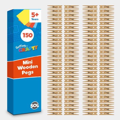 150 Mini Wooden Pegs Craft 25mm Hanging Wedding Photo Small Craft Clothes Clips