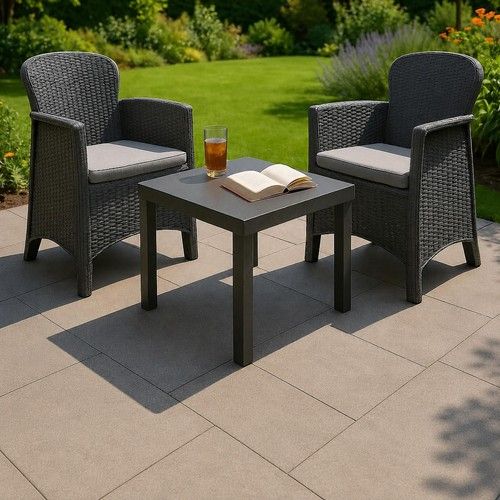 3PC Rattan Bistro Set Outdoor Garden Furniture Table & Chairs Patio