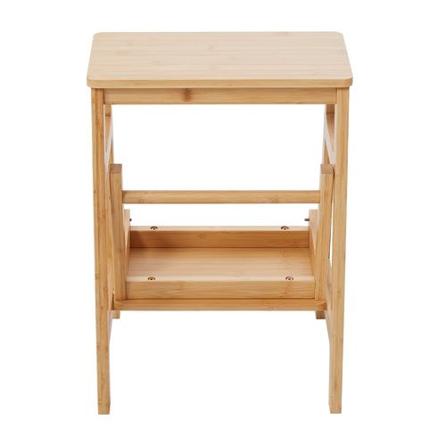 Folding Wooden Bamboo Step Stool Kitchen Ladder Chair Display Rack 3 in 1 Stool — image 8