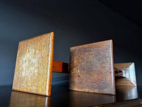 Pair Of Antique Statue Stands English Oak Pedestal Torchere Edwardian 1910-40 — image 13