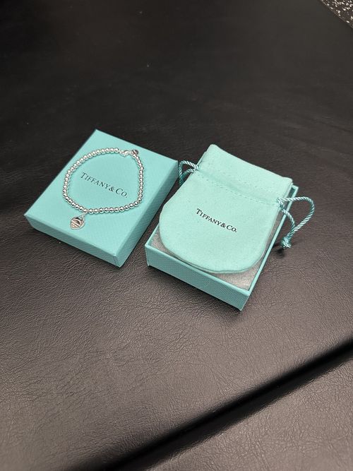 Tiffany Blue Heart Tag Bead Bracelet Silver, 18 cm — image 2