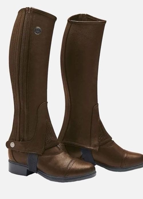 Mountain Horse Brown Leather Half Chaps NWT L