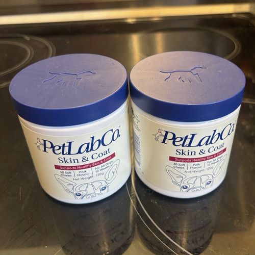 PetLab Co. Skin & Coat Care Soft Chews Dog Supplement, Adult, 2 Jars