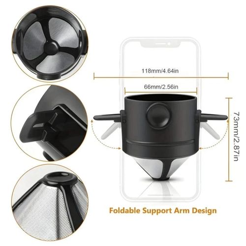 Mesh Coffee Filter Stainless Steel Paperless Pour Over Cone Dripper Reusable — image 7