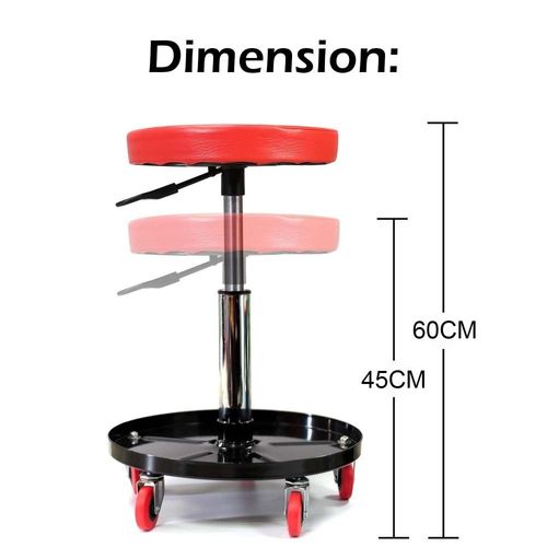 Mechanic Rolling Seat Stool with Swivel Wheels Adjustable Padded Creeper Garage — image 5