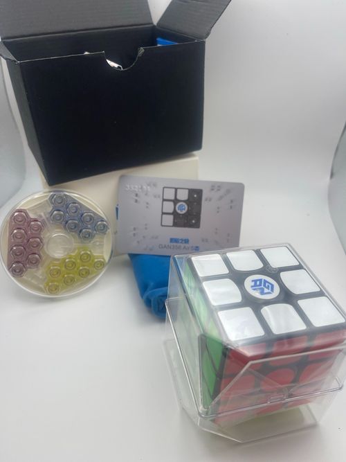 GAN356 Air SM Magnetic 3x3 Speed Cube Black Stickered Boxed Accessories P81B — image 1
