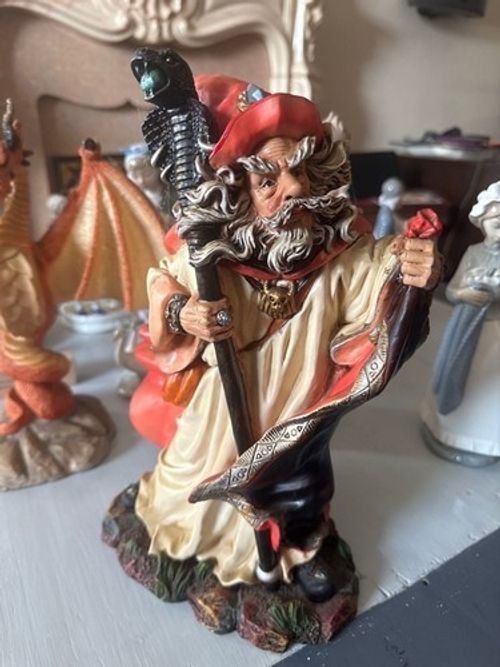 Landmark Wizard Figurine Staff and Snake