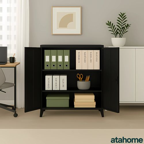 Atahome Metal Cabinet Storage Cupboard Lockable Steel Cabinet Adjustable Shelves — image 24