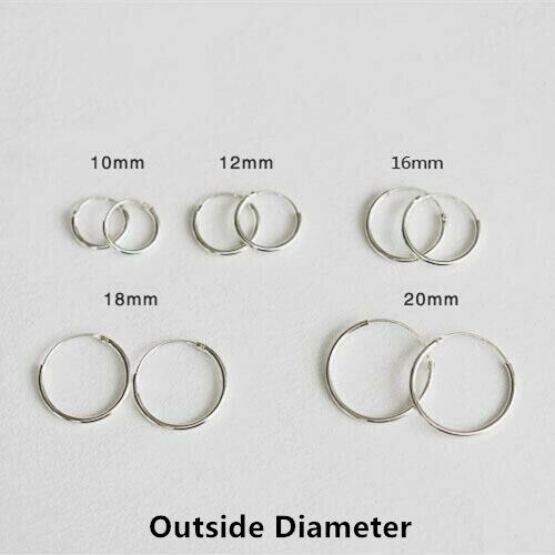 925 Sterling Silver Plated Hinged Hoop Sleeper Circle Ring Earrings Women/Men UK