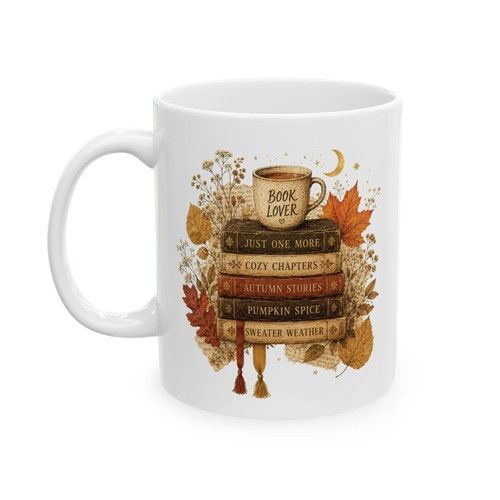 Autumn Floral Leaf Pattern Ceramic Mug