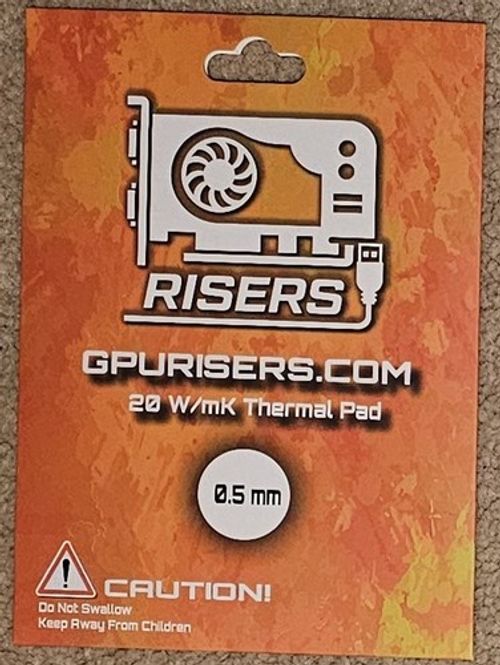 GPURisers Thermal Pads GPU CPU ROM NVME SSD Memory RAM (20W/mk)