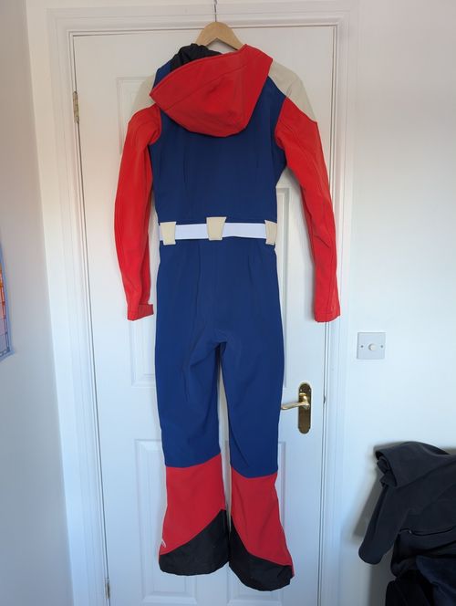 OOSC Chic Ski Suit Navy & Red – Women’s Snowsuit, Hooded Belted Full Zip Pockets — image 2