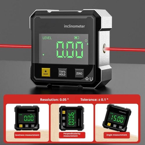 360° Magnetic Digital Angle Gauge Finder With Laser Inclinometer Level Meter UK — image 12