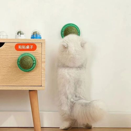 Catnip Cat Wall Ball Toy – Interactive Stick-On Scratch & Treat Toy with Natural — image 3