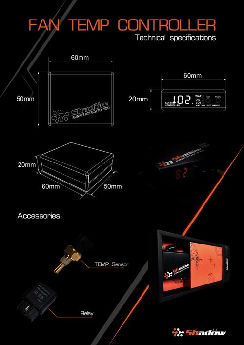 Cooling Fan Temperature Controller Display Engine Radiator Water Oil Temp 12v — image 13