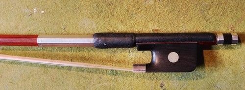 Excellent Silver Mounted Ary D'Argent French Viola Bow, 71gms New Leather.