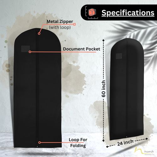 Hoesh Waterproof Long Zipped Suit Skirt Tops Clothes Dress Cover Garment Bags — image 2
