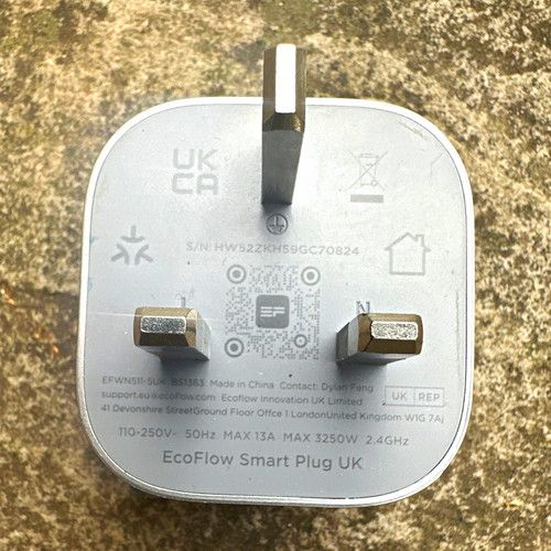 EcoFlow Smart Plug UK 3-Pin Matter Wi-Fi App-Controlled 13A 3250W White