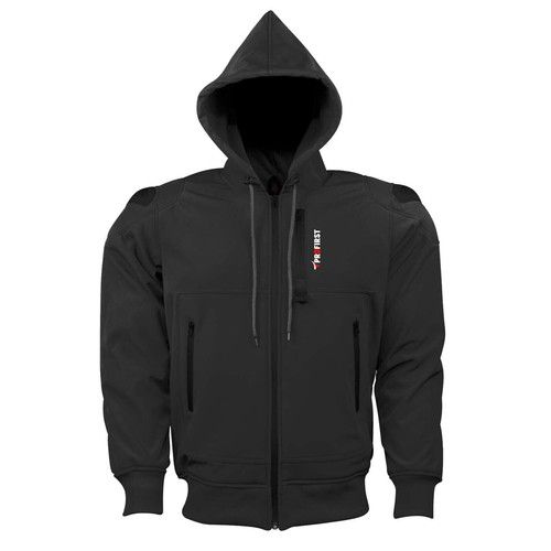Mens SoftShell Motorcycle Hoodie Motorbike Waterproof Removable Armour Jackets