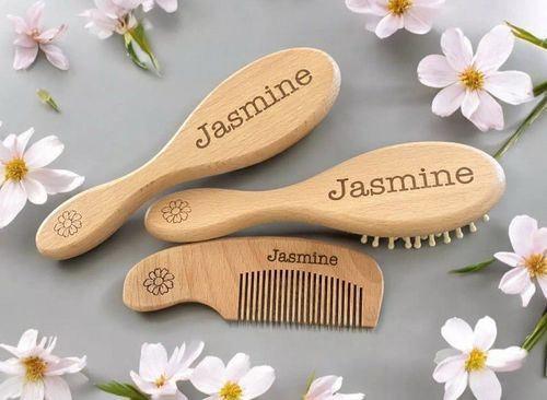 Personalised Baby Hair Brush Set Baby's First Brush Set Newborn Christening Gift — image 20