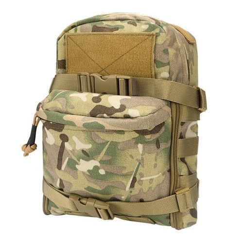 Tactical Hydration Pack Back Panel Water Bag Molle Pouch Hunting Zipper Backpack