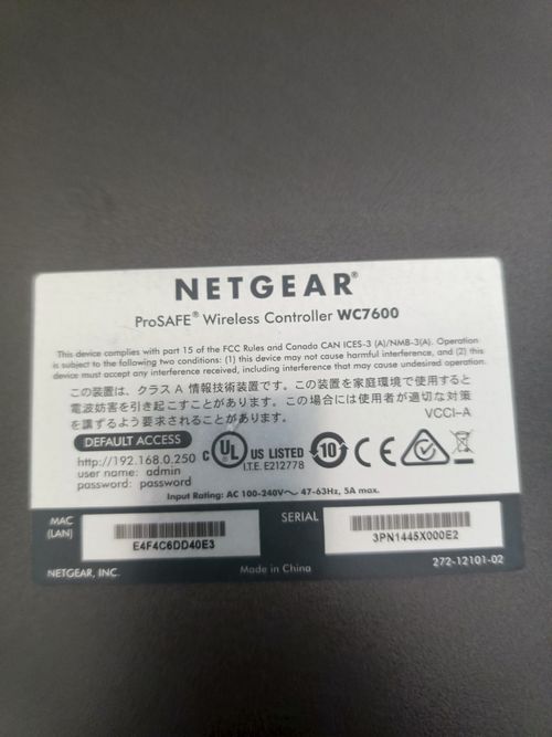 Netgear ProSafe WC7600 Wireless Controller with Power Cable & rack mounts — image 5