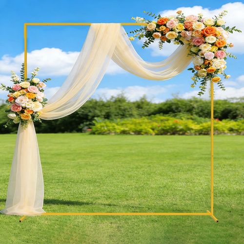 2M Square Balloon Arch Backdrop Flower Gold Display Stand Frame Wedding New — image 4