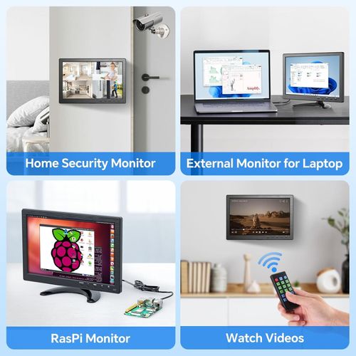 10 inch Security Monitor 1366x768 Resolution Small HDMI Monitor Small PC Monitor — image 7