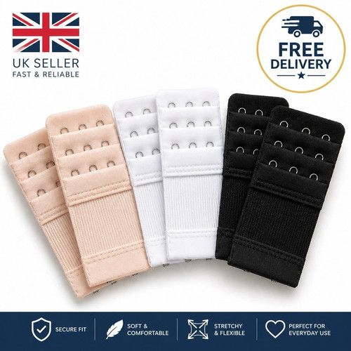 3ROW 2,3,4 Hook Bra Extender Extension Bra Strap Strapless Underwear Maternity
