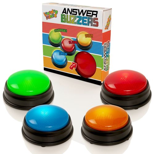 Learning Minds Lights & Sounds Answer Buzzers 4 Pack - For Quiz Games — image 3