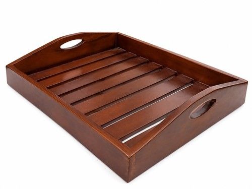 Handmade Wooden Serving Tray Large 41 x 33cm Rustic Wood Tea Coffee Breakfast