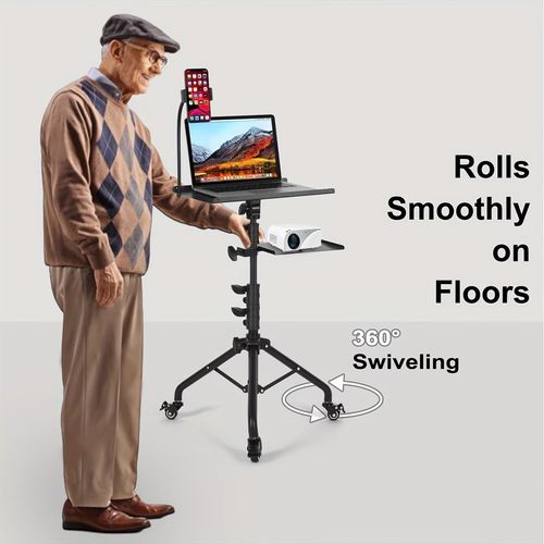 Portable Adjustable Laptop Projector Stand Table Tripod w/Wheels Height Adjust — image 9