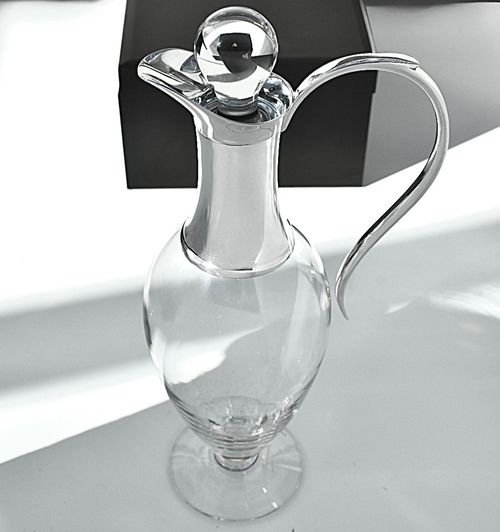 Sterling Silver & Crystal Claret Jug By Mappin & Webb, Original Box,Unused 1064g — image 7