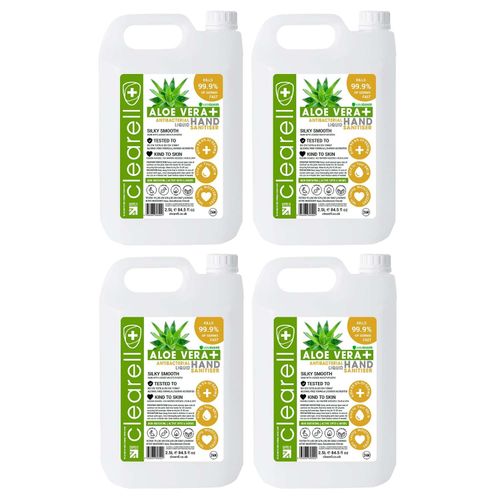 Clearell ALOE VERA Hand Sanitiser LIQUID 5 Litres Kills 99.9% Alcohol Free 5L — image 3