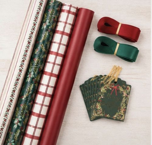 Festive Gift Wrapping Pack Set - christmas Themed Set Wrapping Paper — image 4