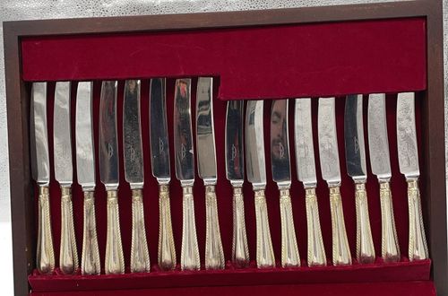 Harrods Silver Plate Cutlery Canteen Multi Set Vintage EPNS Flatware Wooden Box — image 2