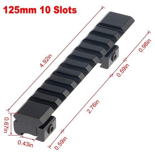 Extension Dovetail to Picatinny Rail Scope Mount 11mm to 20mm / 20mm to 20mm