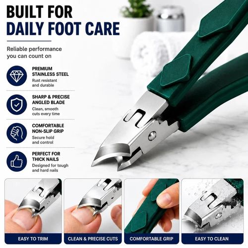 Heavy Duty Toe Nail Clippers For Thick Nails Professional Angled Cutter UK — image 3