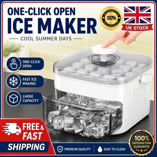 Portable Ice Maker Machine with One-Touch Press Double Layer 50 Ice Cube Maker
