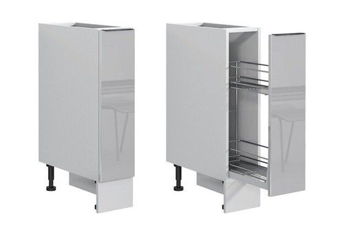 Kitchen Cabinet Pull Out Storage Basket 200mm Unit Grey Gloss Base Cupboard Star
