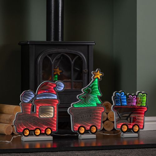 70cm Light up Infinity Christmas Train with 2 Carriages and Multi-Coloured LEDs — image 1